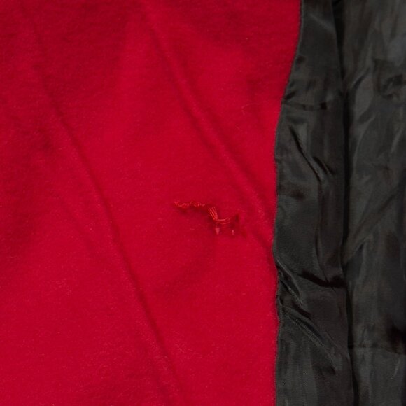 Rue 21 Womens Red Pea Coat Double Breasted Long Sleeve Belted Zip Pockets Size M - Picture 7 of 16